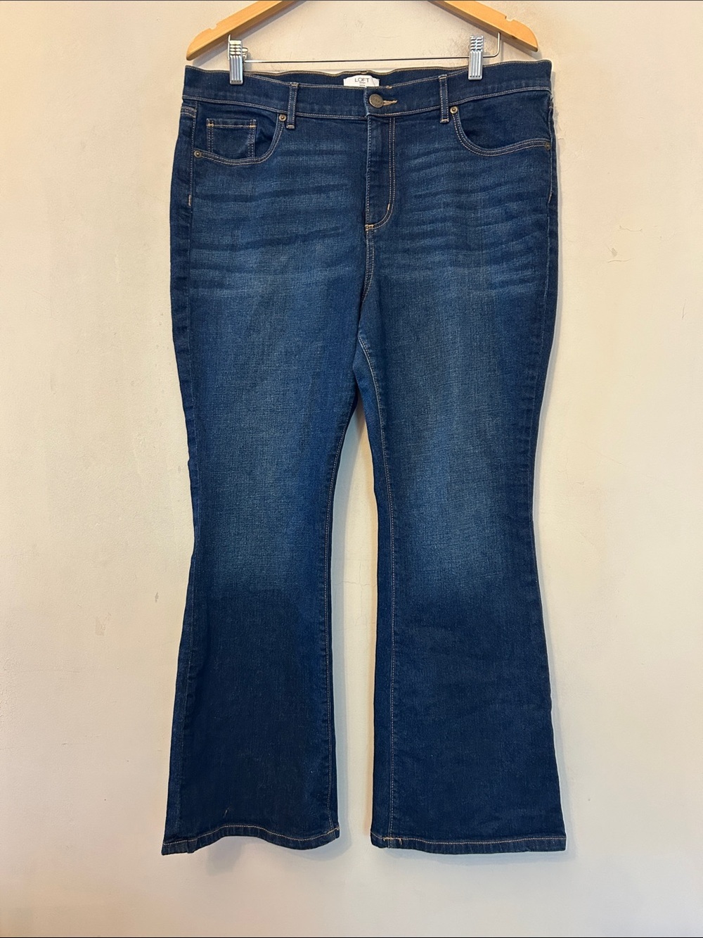Loft Classic Dark Blue Women's Bootcut Jeans Size 14 P EUC